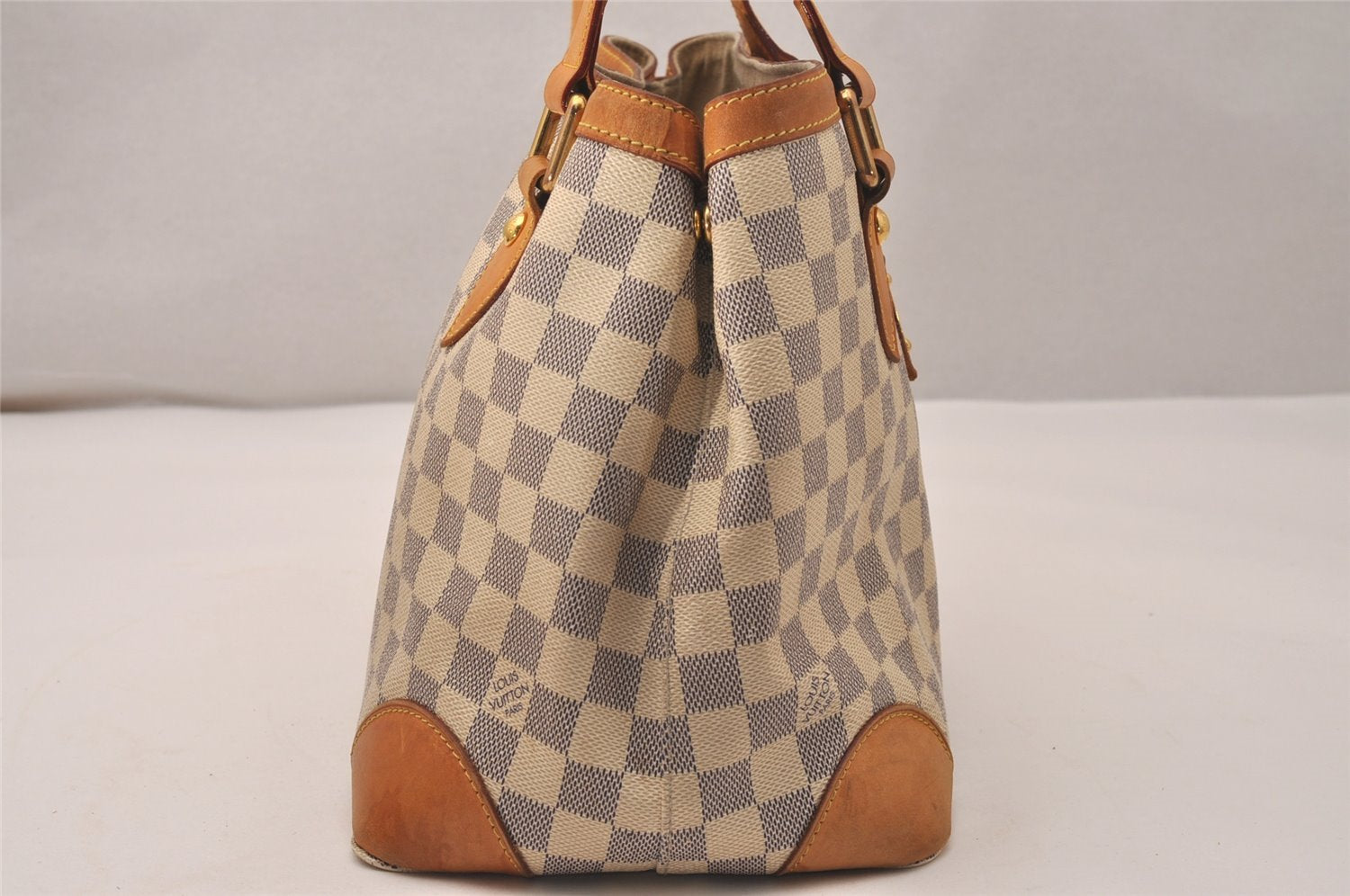 Authentic Louis Vuitton Damier Azur Hampstead PM N51207 Shoulder Tote Bag 7674J
