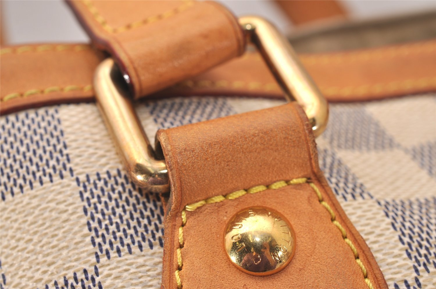 Authentic Louis Vuitton Damier Azur Hampstead PM N51207 Shoulder Tote Bag 7674J