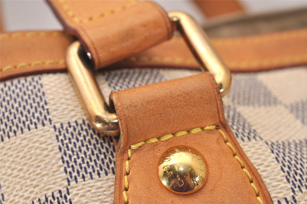 Authentic Louis Vuitton Damier Azur Hampstead PM N51207 Shoulder Tote Bag 7674J