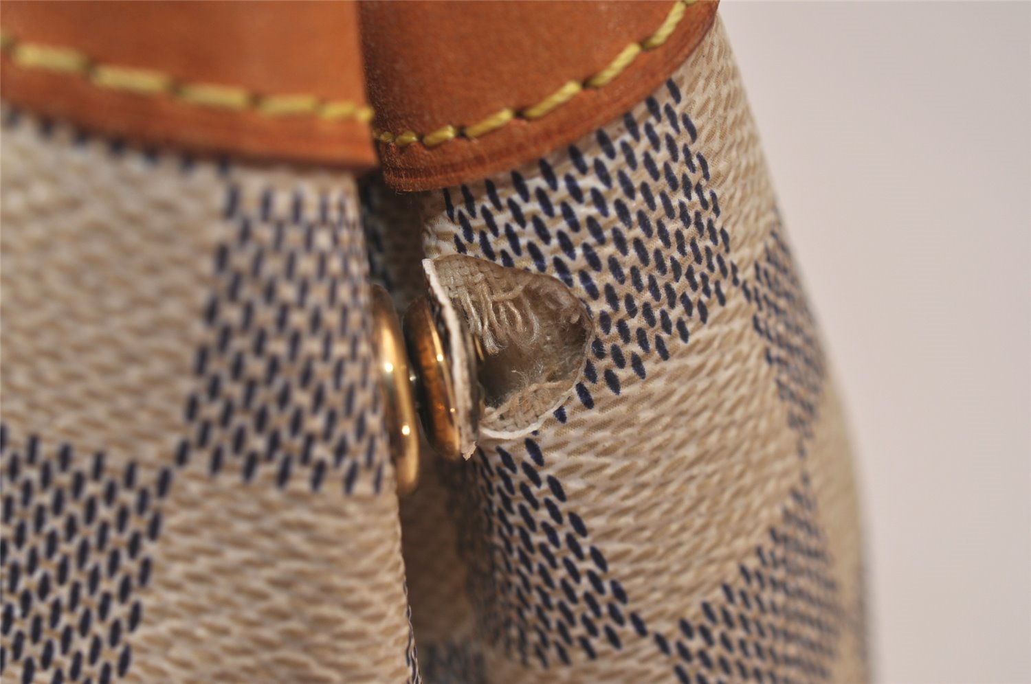 Authentic Louis Vuitton Damier Azur Hampstead PM N51207 Shoulder Tote Bag 7674J