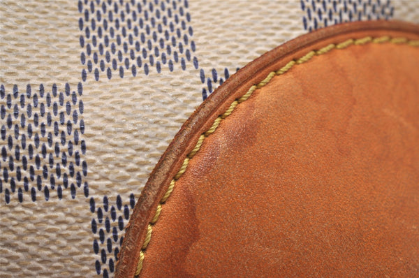 Authentic Louis Vuitton Damier Azur Hampstead PM N51207 Shoulder Tote Bag 7674J