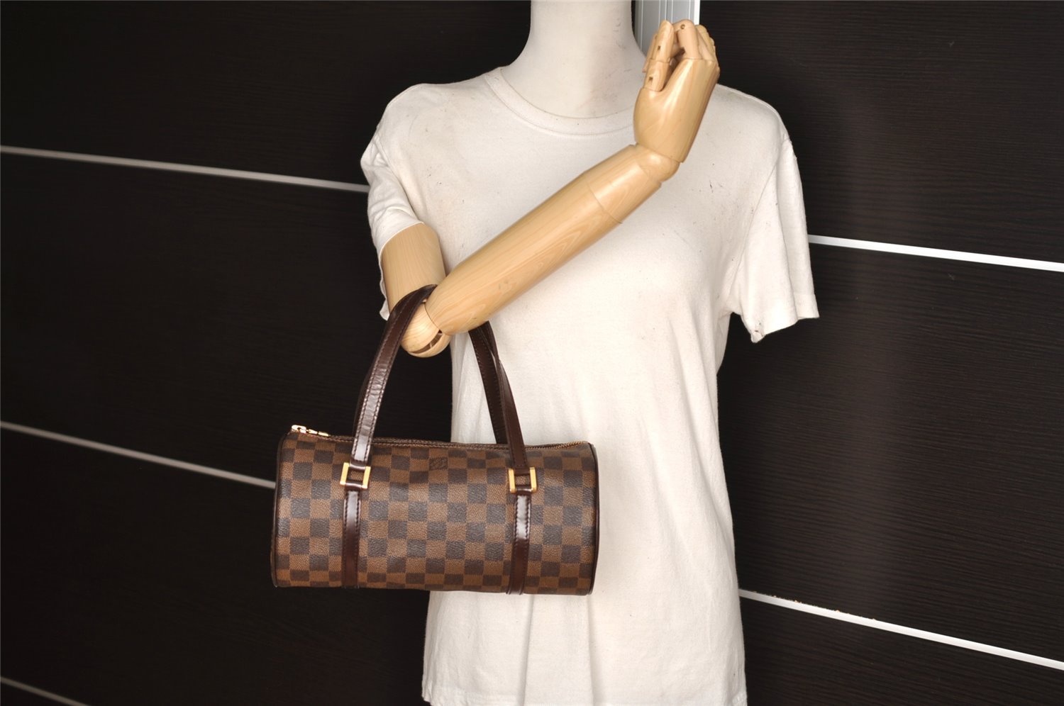 Authentic Louis Vuitton Damier Papillon 26 Hand Bag Purse N51304 LV 7675I