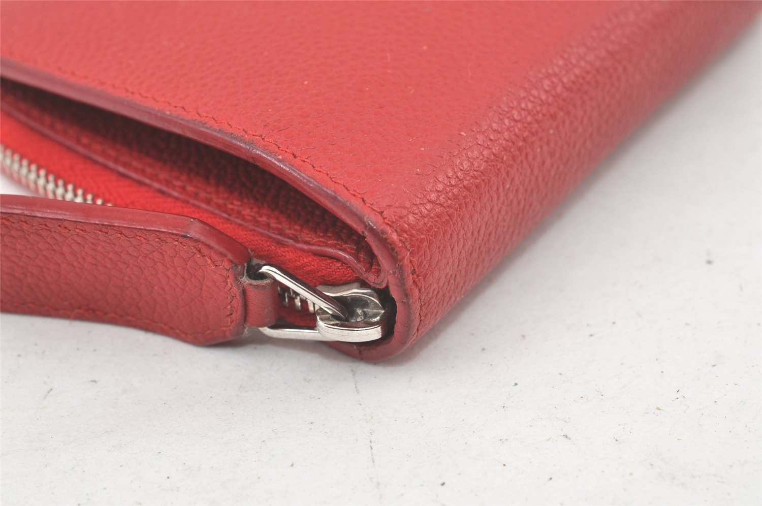 Authentic SAINT LAURENT Vintage Bifold Wallet Purse Leather Red 7675K