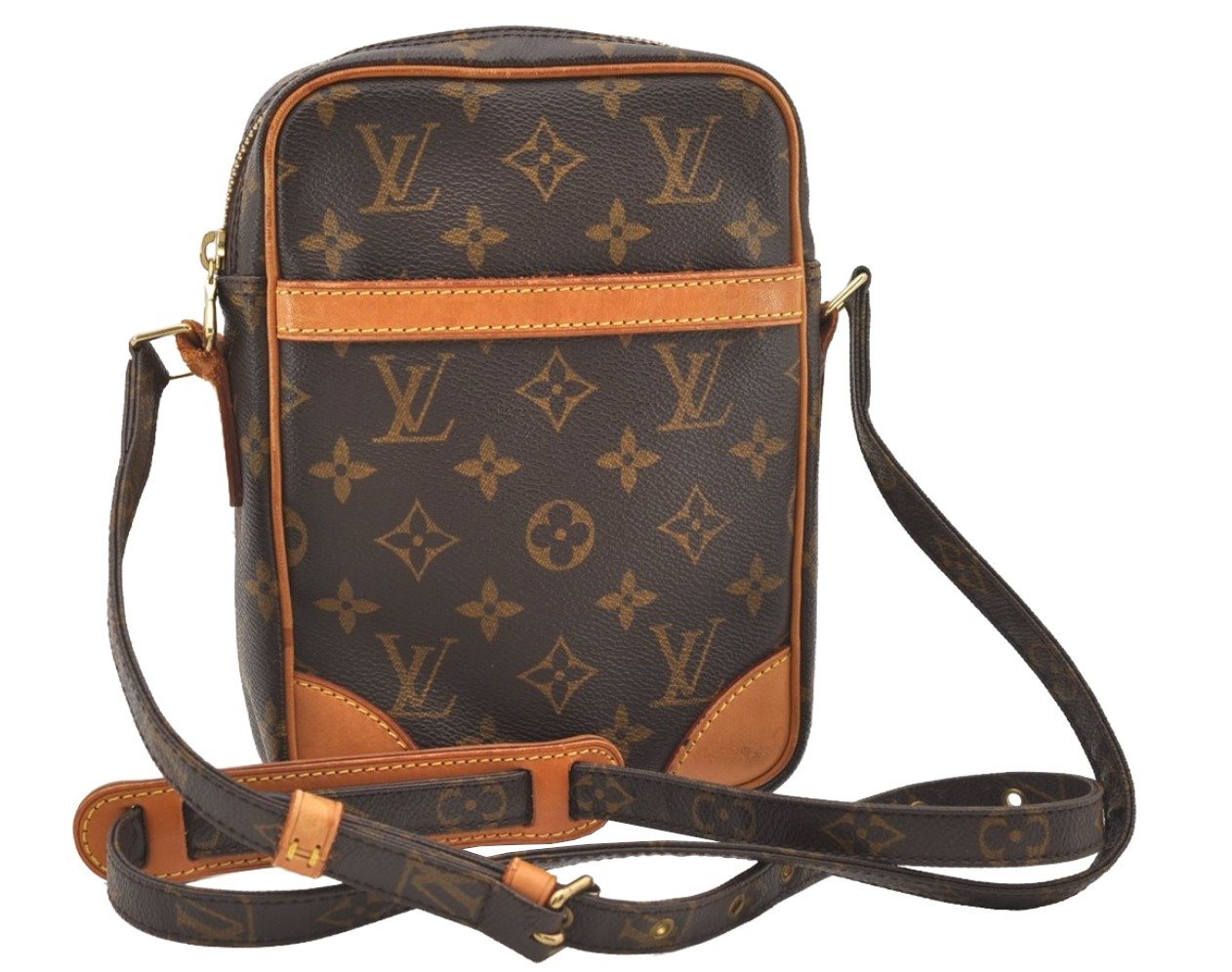 Authentic Louis Vuitton Monogram Danube Shoulder Cross Body Bag M45266 LV 7676J