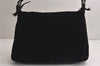 Authentic FENDI Mamma Baguette Shoulder Hand Bag Velour Leather Black 7677J