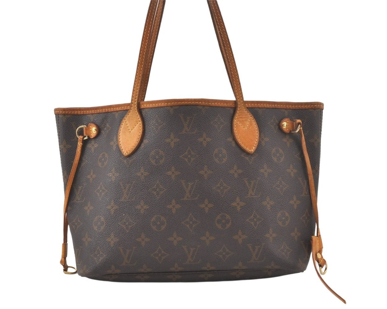 Authentic Louis Vuitton Monogram Neverfull PM Shoulder Tote Bag M40155 LV 7677K