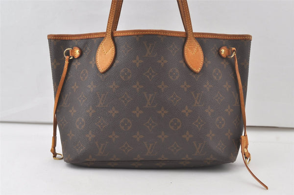 Authentic Louis Vuitton Monogram Neverfull PM Shoulder Tote Bag M40155 LV 7677K