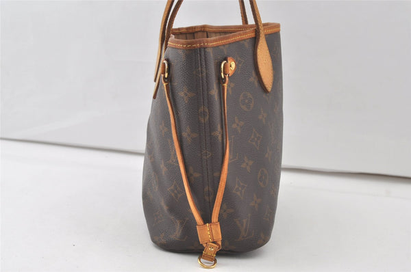 Authentic Louis Vuitton Monogram Neverfull PM Shoulder Tote Bag M40155 LV 7677K