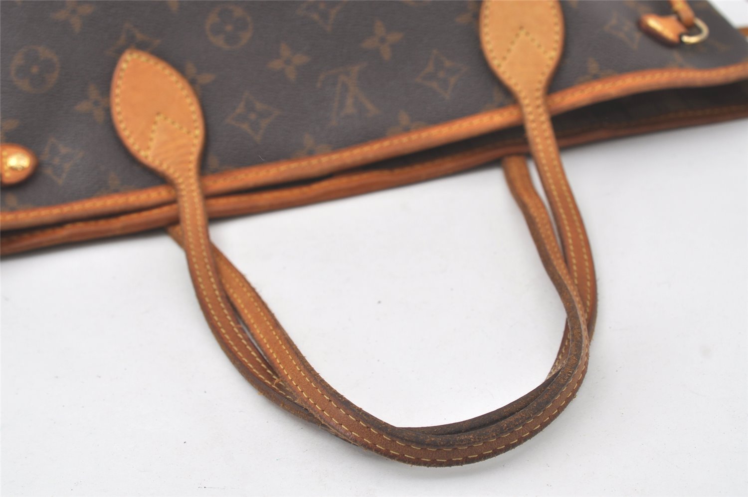 Authentic Louis Vuitton Monogram Neverfull PM Shoulder Tote Bag M40155 LV 7677K