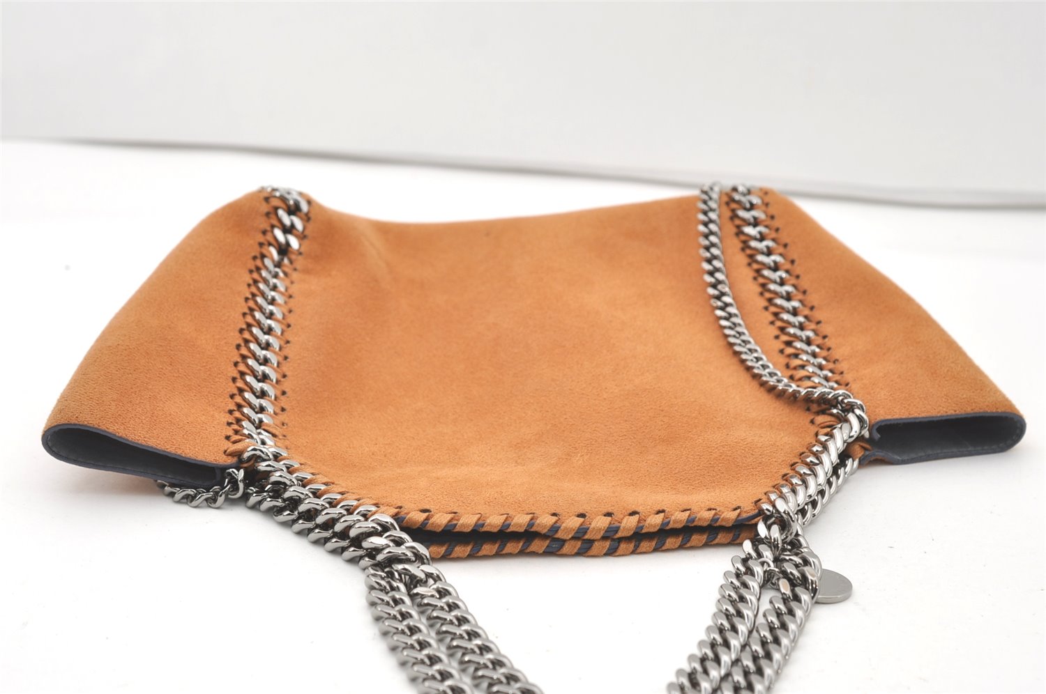 Authentic Stella McCartney Falabella Shoulder Hand Bag Leather Orange 7678J