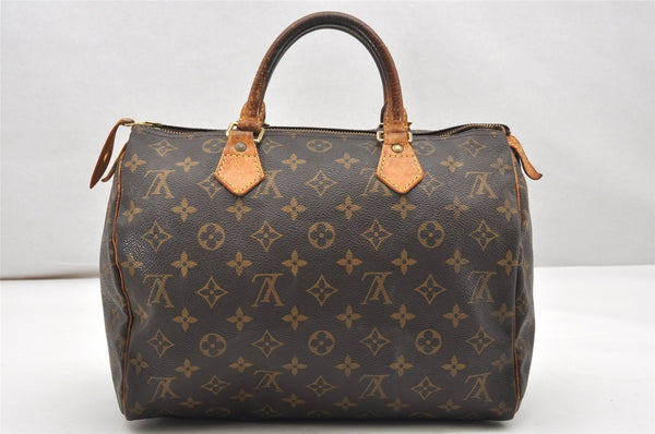 Authentic Louis Vuitton Monogram Speedy 30 Hand Boston Bag M41526 LV 7679K