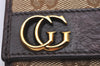 Authentic GUCCI Business Card Holder Purse GG Canvas Leather 245762 Brown 7680I