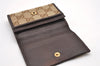 Authentic GUCCI Business Card Holder Purse GG Canvas Leather 245762 Brown 7680I