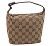 Authentic GUCCI Vintage Hand Bag Purse GG Canvas Leather 34080 Brown 7682I