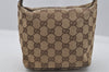 Authentic GUCCI Vintage Hand Bag Purse GG Canvas Leather 34080 Brown 7682I
