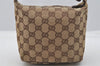 Authentic GUCCI Vintage Hand Bag Purse GG Canvas Leather 34080 Brown 7682I