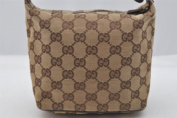 Authentic GUCCI Vintage Hand Bag Purse GG Canvas Leather 34080 Brown 7682I