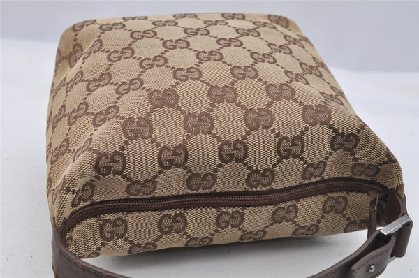 Authentic GUCCI Vintage Hand Bag Purse GG Canvas Leather 34080 Brown 7682I