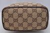 Authentic GUCCI Vintage Hand Bag Purse GG Canvas Leather 34080 Brown 7682I