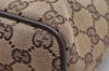 Authentic GUCCI Vintage Hand Bag Purse GG Canvas Leather 34080 Brown 7682I
