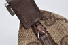 Authentic GUCCI Vintage Hand Bag Purse GG Canvas Leather 34080 Brown 7682I