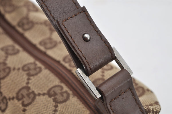 Authentic GUCCI Vintage Hand Bag Purse GG Canvas Leather 34080 Brown 7682I