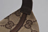 Authentic GUCCI Vintage Hand Bag Purse GG Canvas Leather 34080 Brown 7682I