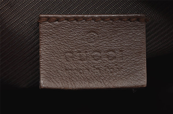 Authentic GUCCI Vintage Hand Bag Purse GG Canvas Leather 34080 Brown 7682I