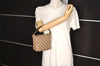 Authentic GUCCI Vintage Hand Bag Purse GG Canvas Leather 34080 Brown 7682I