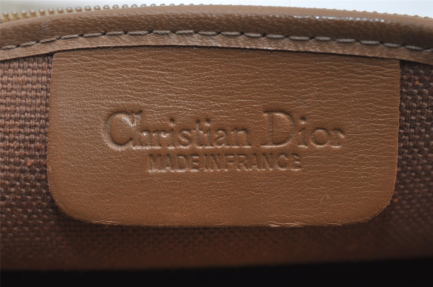 Authentic Christian Dior Honeycomb Chain Shoulder Bag PVC Leather Beige 7683I