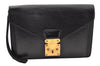 Authentic Louis Vuitton Epi Sellier Dragonne Clutch Bag Black M52612 LV 7684I