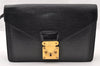 Authentic Louis Vuitton Epi Sellier Dragonne Clutch Bag Black M52612 LV 7684I