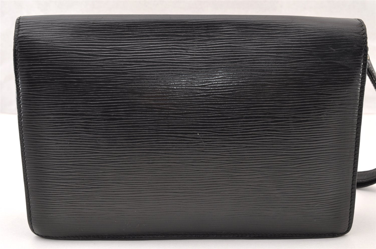 Authentic Louis Vuitton Epi Sellier Dragonne Clutch Bag Black M52612 LV 7684I