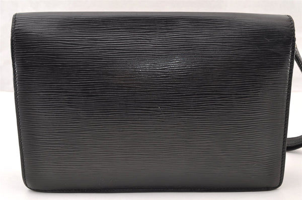 Authentic Louis Vuitton Epi Sellier Dragonne Clutch Bag Black M52612 LV 7684I
