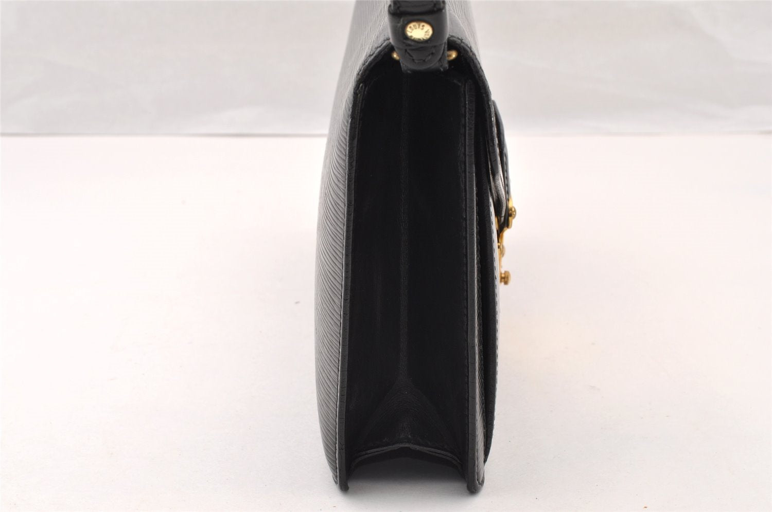 Authentic Louis Vuitton Epi Sellier Dragonne Clutch Bag Black M52612 LV 7684I