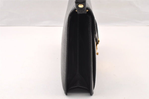 Authentic Louis Vuitton Epi Sellier Dragonne Clutch Bag Black M52612 LV 7684I