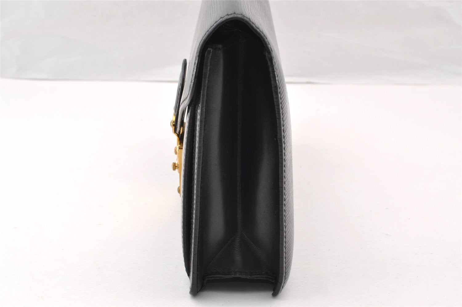 Authentic Louis Vuitton Epi Sellier Dragonne Clutch Bag Black M52612 LV 7684I