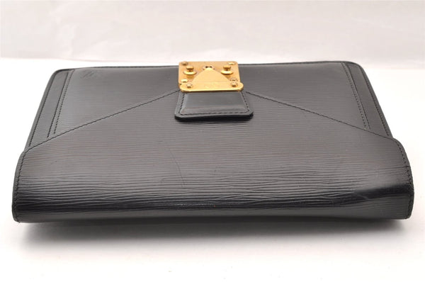 Authentic Louis Vuitton Epi Sellier Dragonne Clutch Bag Black M52612 LV 7684I