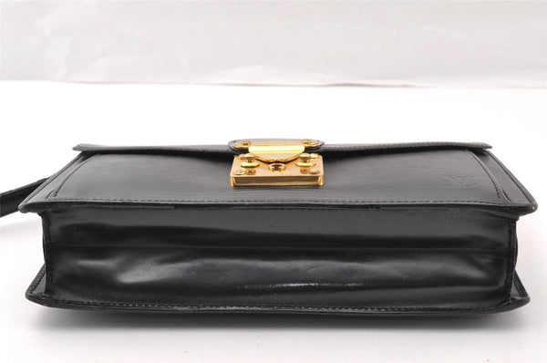 Authentic Louis Vuitton Epi Sellier Dragonne Clutch Bag Black M52612 LV 7684I