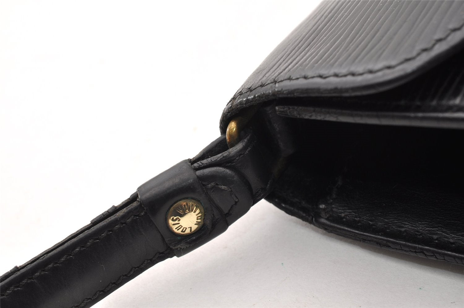 Authentic Louis Vuitton Epi Sellier Dragonne Clutch Bag Black M52612 LV 7684I