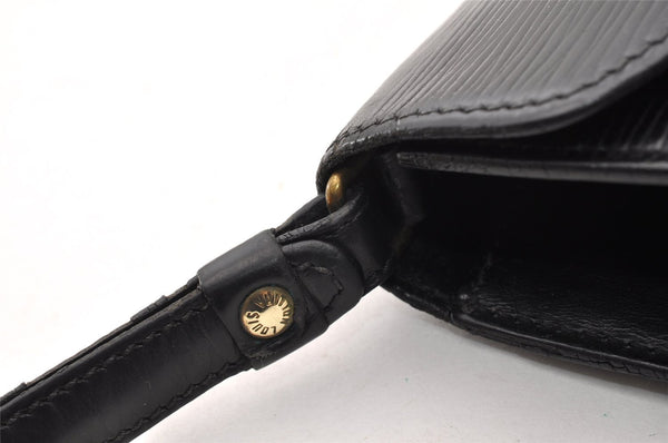 Authentic Louis Vuitton Epi Sellier Dragonne Clutch Bag Black M52612 LV 7684I