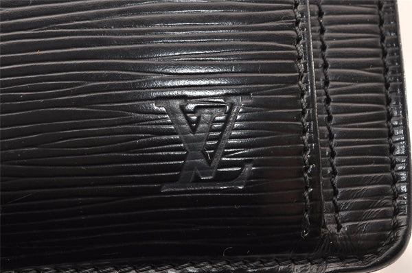Authentic Louis Vuitton Epi Sellier Dragonne Clutch Bag Black M52612 LV 7684I