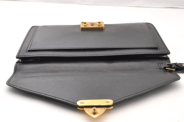 Authentic Louis Vuitton Epi Sellier Dragonne Clutch Bag Black M52612 LV 7684I
