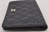 Authentic CHANEL Matelasse Caviar Skin CC Logo Bifold Long Wallet Black 7684J