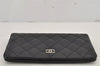 Authentic CHANEL Matelasse Caviar Skin CC Logo Bifold Long Wallet Black 7684J