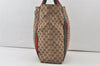 Authentic GUCCI Web Sherry Line Shoulder Tote Bag GG Canvas Leather Brown 7684K