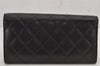 Authentic CHANEL Calf Skin Cambon Line CC Logo Long Wallet Purse Black 7685J