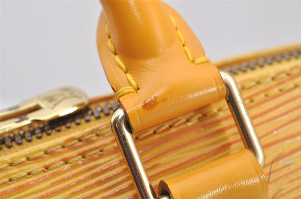 Authentic Louis Vuitton Epi Alma PM Hand Bag Yellow M52149 LV 7686I
