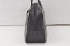 Authentic BURBERRY Vintage Nova Check Leather Hand Boston Bag Black 7686K