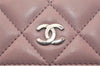 Authentic CHANEL Lamb Skin Matelasse Long Bifold Wallet Light Purple CC  7687J